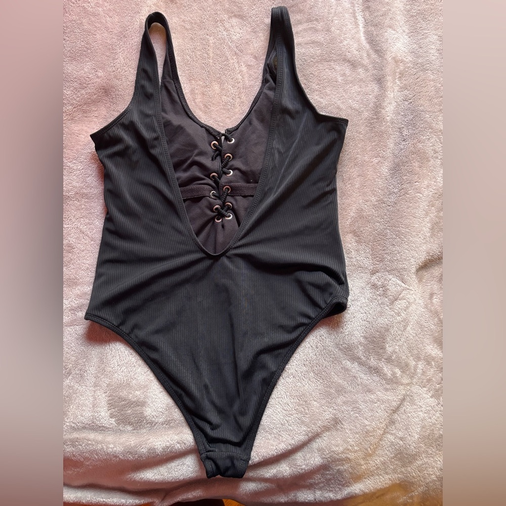 Macy's Black Vintage-Inspired One Piece Swimsuit